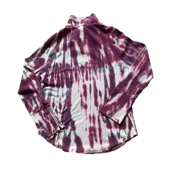 CHASER Womens/Teen Thermal Tie Dye Quarter Zip Size XL zip Henley Ribbed - Picture 2 of 6